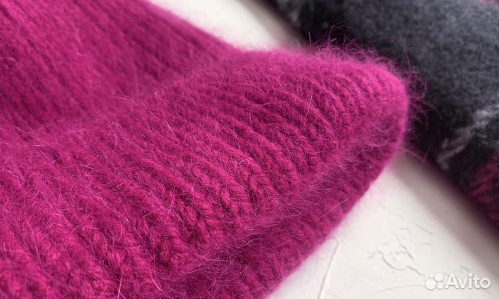 Шапка вязаная из пуха норки