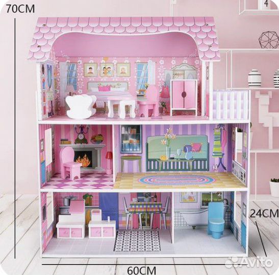 Домик кукольный Большой с мебелью