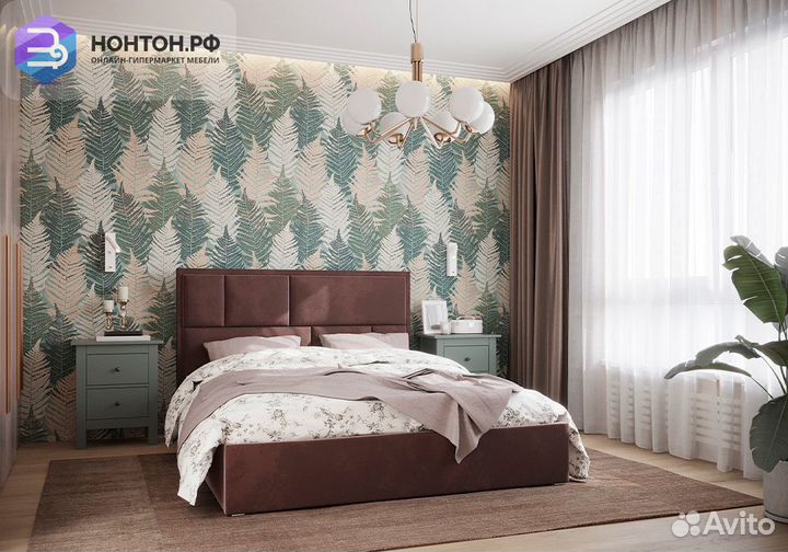 Кровать Стокгольм с подъемным механизмом велюр шок