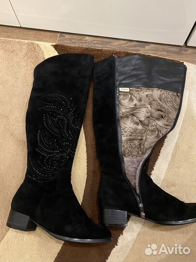 Ботфорты женские замшевые евро-зима