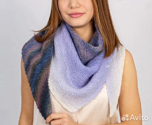 Зимний треугольный шарф омбре