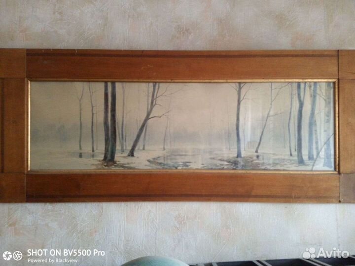 Старинная большая, картина, графика, Федор Волков