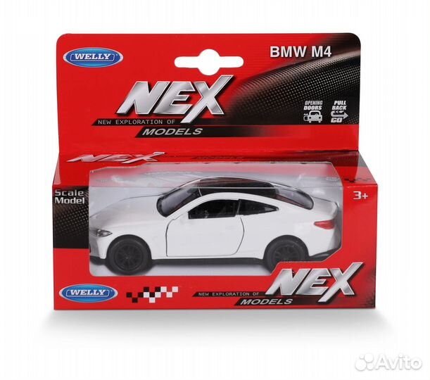 Игрушечная машина Welly BMW M4 инерционная, 1:38