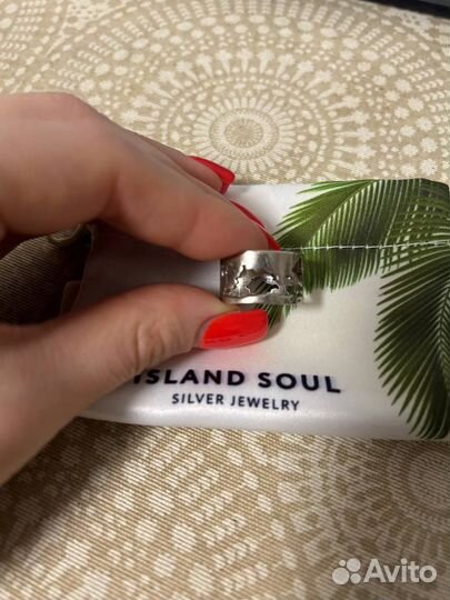 Серебряное кольцо карта мира Island soul