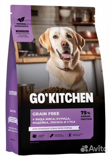 GO'kitchen Беззерновой корм для пожилых собак