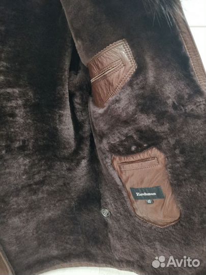 Кожаная дубленка мужская 48 размер