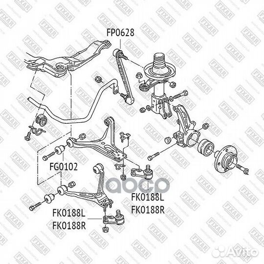 Опора шаровая пер.ниж.прав.audi 80 91 FK0188R