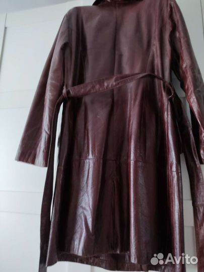 Кожаный плащ женский 48 50