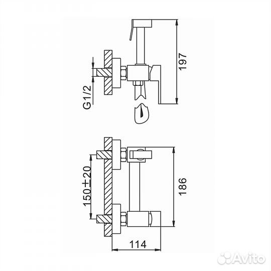 Смеситель с гигиеническим душем Frap F7504-9