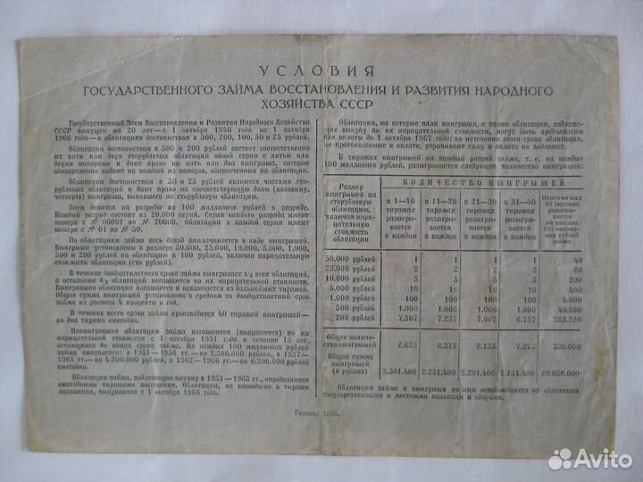 Облигации 1946 год