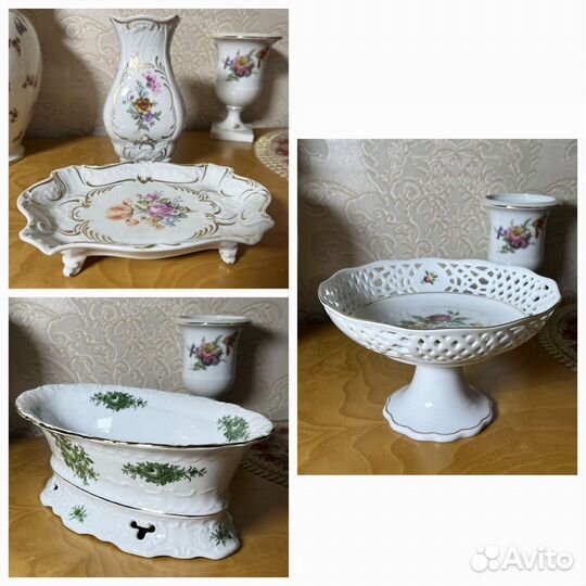 Ваза, конфетницы фарфор антиквариат