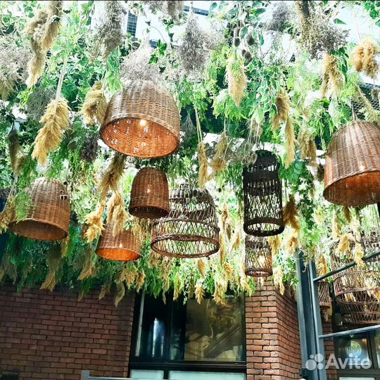 Плетеный светильник абажур