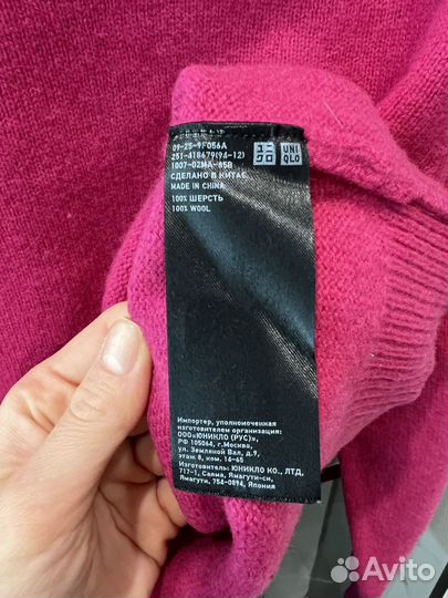 Uniqlo wool XS джемпер фуксия