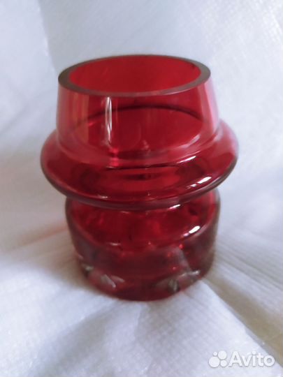 Подсвечник Красный май рубиновое стекло