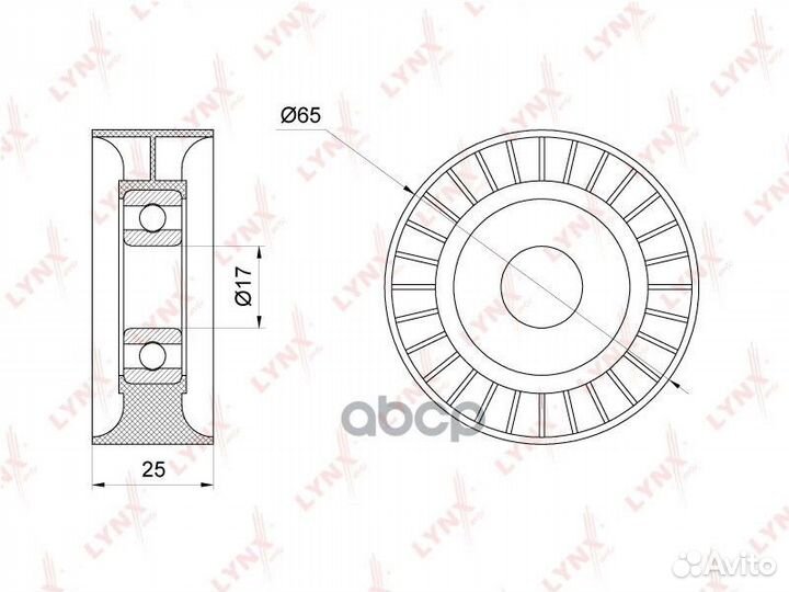 Ролик натяжной приводного ремня citroen C2/C3/C