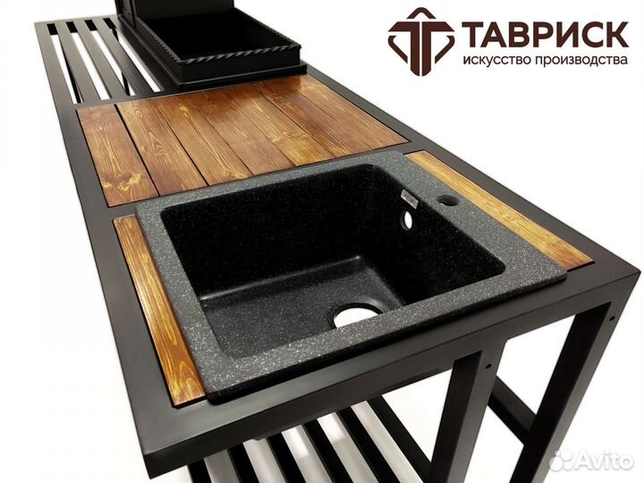 Мангал с печью в стиле лофт