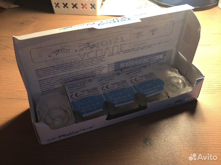 Линзы контактные acuvue moist 1-day