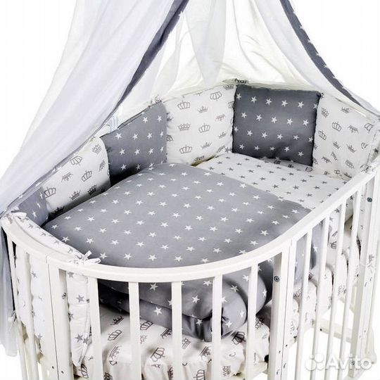 Кроватка трансформер 7в1 + 14 предметов «Под ключ«