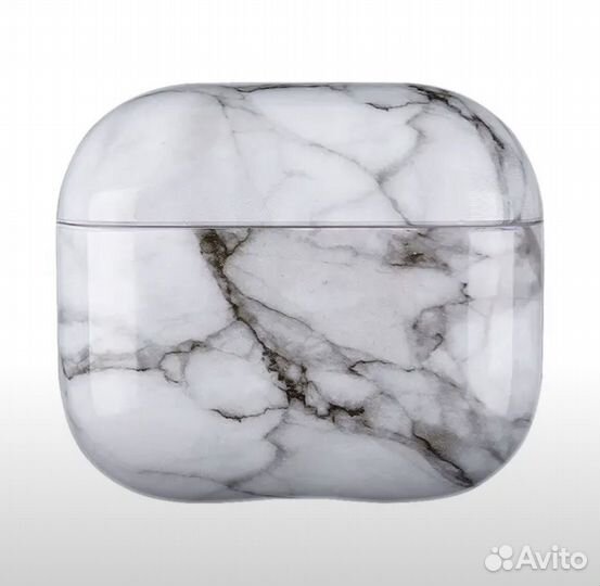 Чехол для airpods 3 мраморный белый