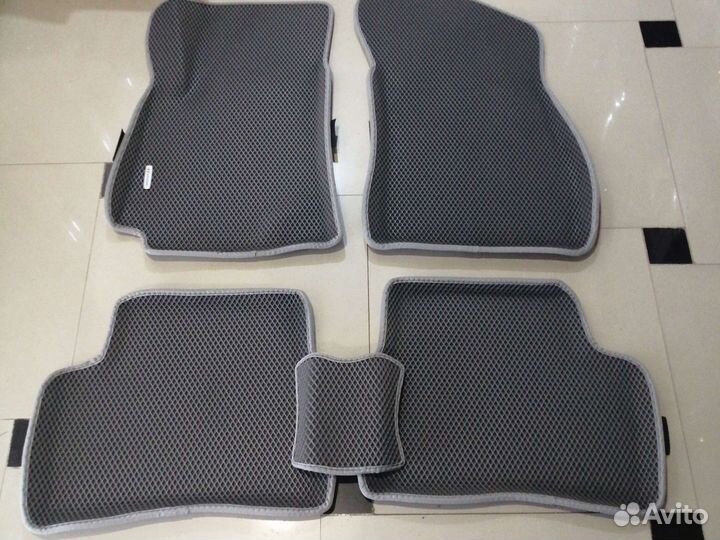 Коврики Eva 3D с бортом для Hyundai Accent серые