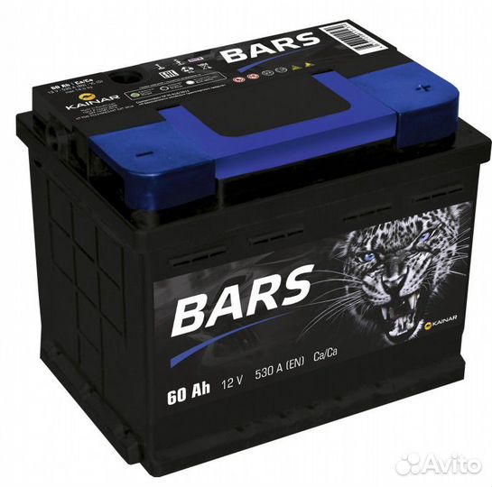 Аккумулятор bars 62 Ач