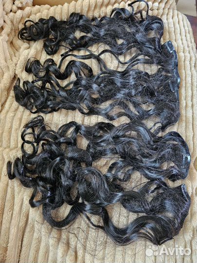 Накладные волосы на заколках