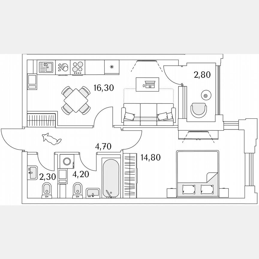 1-к. квартира, 43,7 м², 11/13 эт.