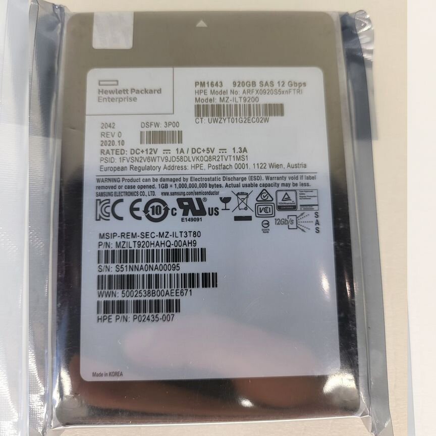[PM1643] Ssd Samsung Sas 920gb Pm1643