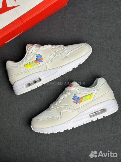 Кроссовки Nike air max 1 женские 'rainbow swoosh