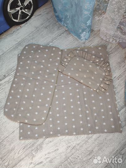 Набор в коляску матрасик,подушка,одеяло