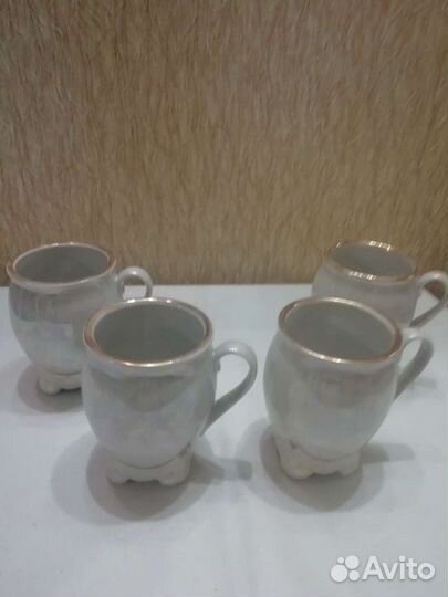 Кувшин фарфор с 4 кружками