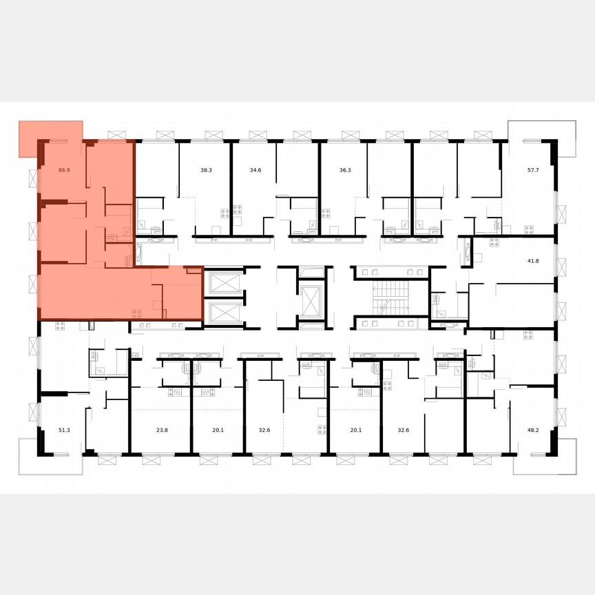 3-к. квартира, 86,9 м², 11/24 эт.