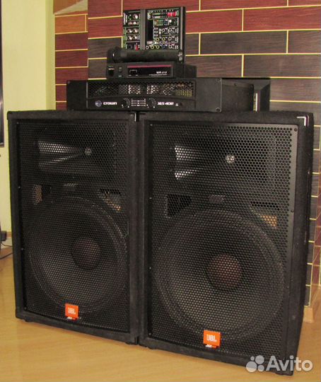 Колонки JBL 1000W JRX115 Усилитель Микшер Микрофон