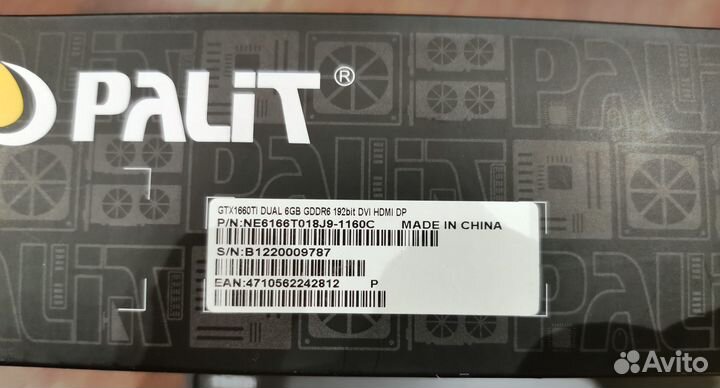 Видеокарта Palit GTX 1660 Ti
