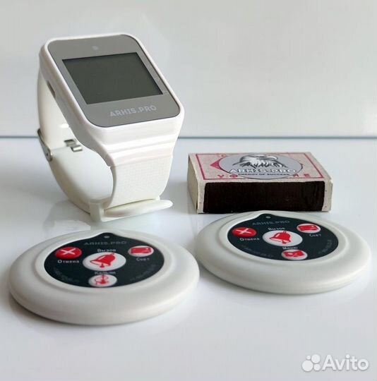 Беспроводная кнопка вызова официанта с часами