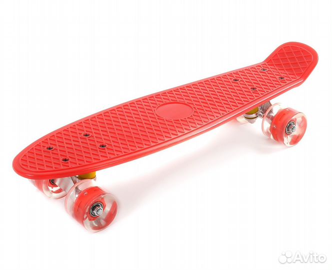 Скейтборд пластиковый, красный