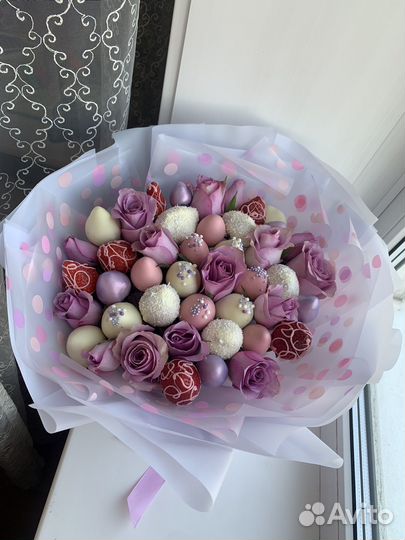 Букеты из клубники в шоколаде