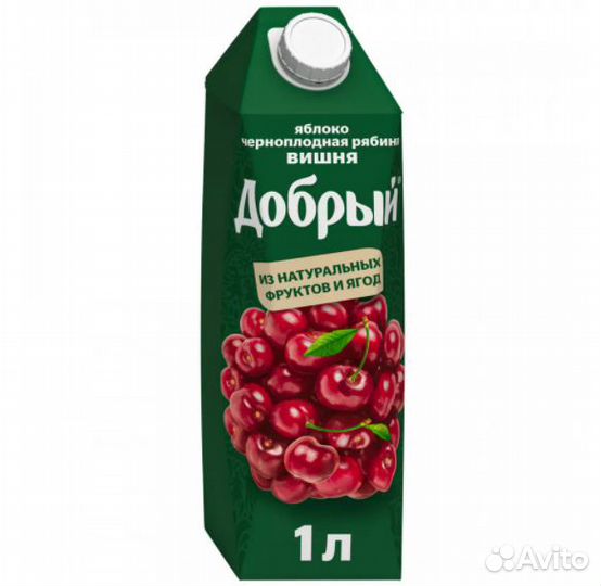 Сок Добрый Яблоко-Вишня-Черноплодная рябина 1л