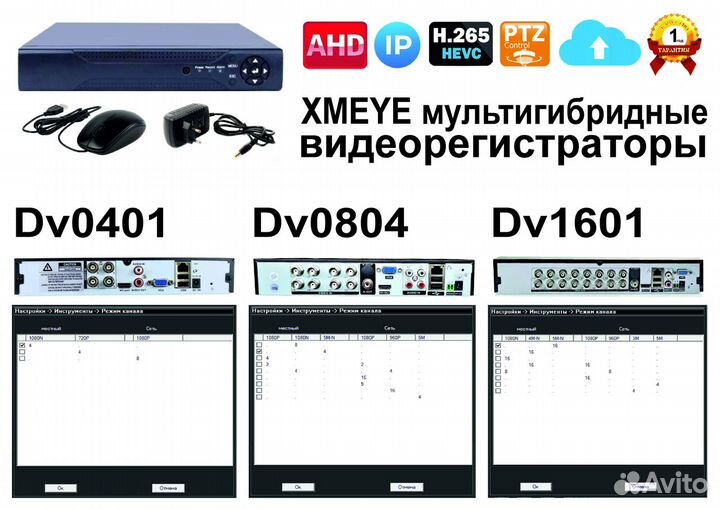 8-ми канальный мультигибридный видеорегистратор