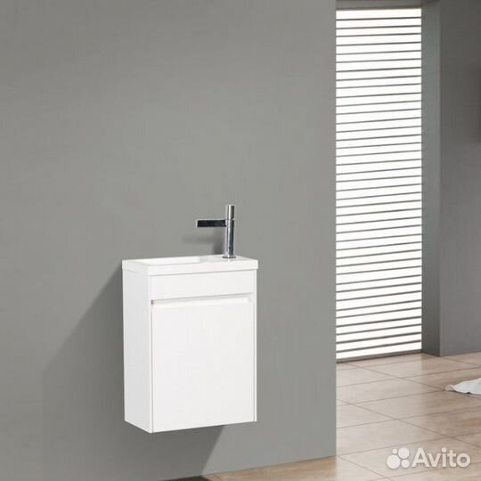 Тумба под раковину BelBagno pietra mini 40 подвесная левая Bianco Lucido pietra mini-400-1A-SO-BL-L