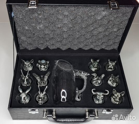 Набор рюмки стопки+графин в чемодане