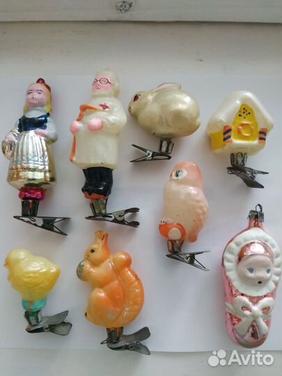 Елочные игрушки СССР на прищепке