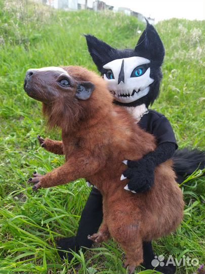 Капибара рыжая в смешанной технике