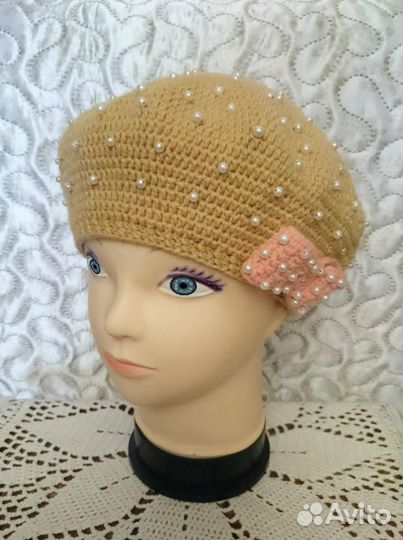 Берет для девочки ручной работы новый