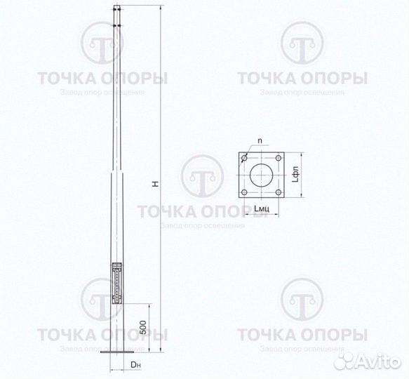 Опора круглоконическая окк-9,0