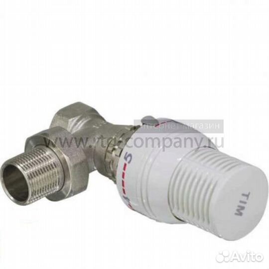 Клапан термостатический с головкой угловой 1/2