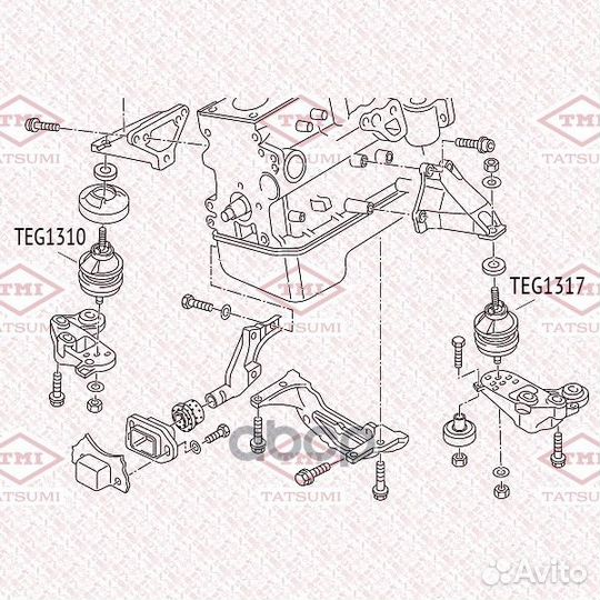 Опора двигателя правая audi A4/A6 95- tatsumi