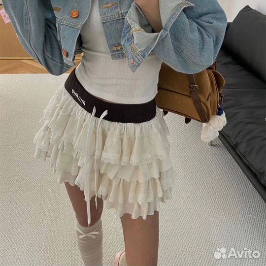 Юбка miu miu белая