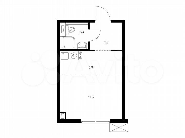 Квартира-студия, 24 м², 7/33 эт.