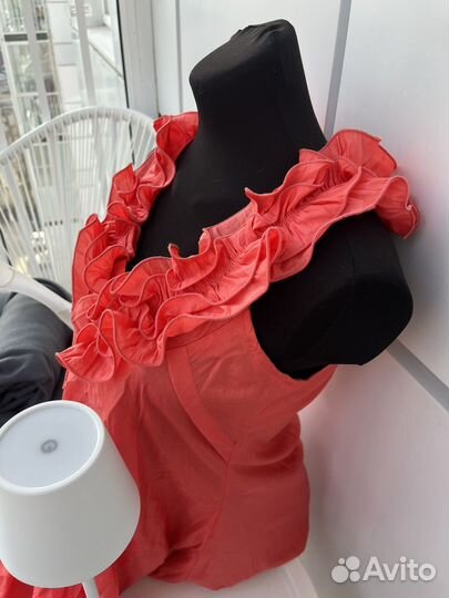 Винтажная блузка в стиле blumarine с воланами